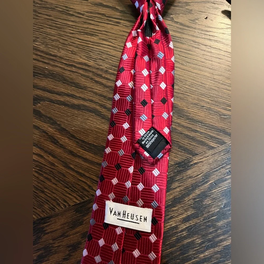 Lot bundle boys clip tie and adjustable neck red black and gray 14 inch